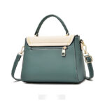 PU Leather Messenger Hit color Small Shoulder Bag Simple Special Lock Design Female Travel Handbag - Image 3