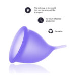 AEIOU Hypoallergenic Certified Medical Grade Reusable Menstrual Cup for Women  | Pink | Large Size | Small Size | Pad - Image 3