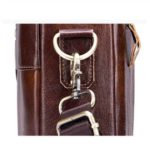 Men's cowhide leather handbag - Brown - Image 6