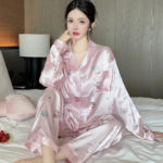 Fashion Sweet Cute Cartoon Printing Long-sleeved Long Pants Pajamas Spring and Fall Home Wear Can Be Worn Outside Suit - Image 2