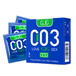 GJG 003 Ultra-Thin Dotted Latex Condoms with SABS Certificate Male Condoms - Blue 3pcs Pack