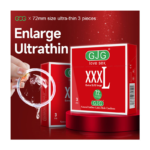 GJG XXXL 72mm Extra-Large Natural Oil Lubricated Passionate Adult Condoms -3Pcs/Box