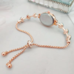 New Elegant Rhinestone Inlaid for Clover Lady Watches Oval Fashion Quartz Wristwatch Bracelet - Image 2