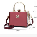 Quality Luxury Lady Diamond Ladies Handbags Patent Leather Ladies Shoulder Bag Ladies Clutches Wedding Party Bags - Black - Image 5