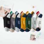 High Quality Men Ankle Socks Breathable Cotton Low Short Casual Stripe Socks - 1Pair - Image 4