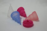 AEIOU Hypoallergenic Certified Medical Grade Reusable Menstrual Cup for Women | Clear | Blue | Small Size | Pad - Image 3