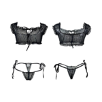 Summer Se-xy Underwear Tube Top Panties Set Off-Shoulder Strap Pajamas for Women
