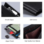 WilliamPolo Men's Short Cow Leather Multi-card Wallet - Black - Image 2