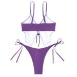 Spicy Butterfly Purple Split Swimsuit Female Bikini Triangle Beach Resort Dress - Image 4