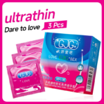 GJG Ultra-Thin Lubricated Condoms Human Skin Feel, Intimate Fit - High-Quality Personal Care - 3-Pcs/Box