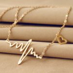 New Fashion Jewelry Imitation Titanium Steel Gold silver Heart Necklace