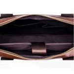 Men's cowhide leather handbag - Brown - Image 4