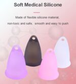 Aeiou Brand Medical Grade Silicone Case Reusable Organic Bpa Free Eco LowCervix Transparent Organic Menstrual Cup for Women | Large Size | Small Size | Pad - Image 4