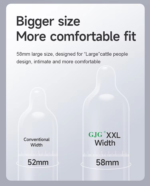 GJG XXL 58mm Ultra-Thin Safety Dotted Condoms for Mens Sleeves - 10 Pcs/Box - Image 2