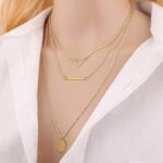 Shining Diva Fashion Latest Stylish Multilayer Chain Pendant Necklace for Women and Girls - Golden - Image 4