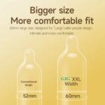 GJG XXL 60mm Big Size Hevvy Oil Lubricated Passionate Condoms -3Pcs Pack - Image 2
