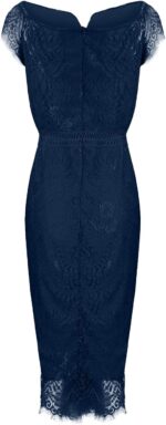 Elegant V-NECK Knee Length Sheath Dress - Blue - Image 3