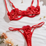 Three-point Breast revealing Underwear Set Women's Hollow Bra Se-xy Bra Panty - Image 3