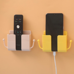 1pc Wall Mounted Organizer Storage Box Remote Control Mounted Mobile Phone Plug Wall Holder Charging Multifunction Holder Stand - Image 4