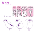 iCare Collapsible 100% Medical Silicone Foldable Reusable Organic Menstrual Cup for Women | Pink | 12 ML | 30 ML | Small Size | Large Size | Pad - Image 4