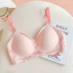 Cute Rabbit Print Traceless Lady Underwear Small Chest Converging Soft Support Anti Sagging Women's Bra
