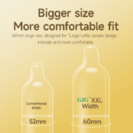 GJG XXL 60mm Big Size Hevvy Oil Lubricated Passionate Condoms -3Pcs/Box - Image 2