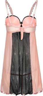 Hot Mesh Lace With Foam Bra Nighty Lingerie Nightdress - Image 3