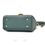 PU Leather Messenger Hit color Small Shoulder Bag Simple Special Lock Design Female Travel Handbag - Image 5