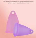 Aeiou Brand Medical Grade Silicone Case Reusable Organic Bpa Free Eco LowCervix Transparent Organic Menstrual Cup for Women | Large Size | Small Size | Pad - Image 3