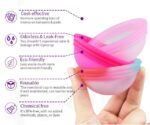 AEIOU 100% Platinum Grade Medical Silicon Reusable Menstrual Cup Medical Production Line Case  for Women | Size Disc  | Purple | 60 ML | Large Size | Pad - Image 4