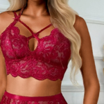 Solid Lace Bra and Brief Set With Garter Sensual Bandage Women Bra Set Se-xy Lingerie - Image 4