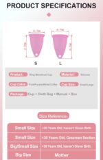 Aeiou Brand Medical Grade Silicone Case Reusable Organic Bpa Free Eco LowCervix Transparent Organic Menstrual Cup for Women | Large Size | Small Size | Pad - Image 5