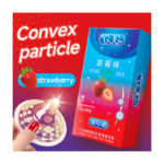 GJG Super Thin Strawberry Flavored Latex Enhanced Pleasure Condoms - 10pcs/Box