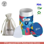 Aeiou Brand Medical Grade Silicone Case Reusable Transparent Organic Menstrual Cup for Women With Brand Box | Large Size | Small Size | Pad