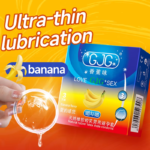 GJG Super Thin Banana Flavored Latex Enhanced Pleasure Condoms - 3pcs Pack