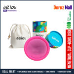 AEIOU 100% Platinum Grade Medical Silicon Reusable Menstrual Cup Medical Production Line Case  for Women | Size Disc  | Purple | 60 ML | Large Size | Pad