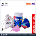 AEIOU Eco Friendly Feminine Sterilising Period Cup Female Hygiene Women Organic Menstrual Cups with Tube Box for Women | Purple | Large Size | Small Size | Pad