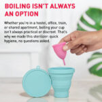 Portable & Reusable Food-Grade Silicone Folding Water Cup for Menstrual Cup Sterilizer