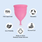 Pretty Women Medical Grade Silicone Menstrual Cup  for Women | Small Size | Large Size | Pad - Image 3