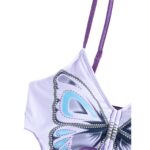 Spicy Butterfly Purple Split Swimsuit Female Bikini Triangle Beach Resort Dress - Image 5