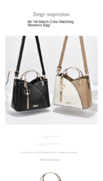 Women's Trendy K-Style Satchel Crossbody Bag Large Capacity Zip Closure Single Fashionable Bag - Image 3