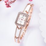 Luxury Rhinestone Rectangle Diamond Watch Woman fashion Quartz Watch