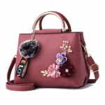 Professional Large Capacity Office Flower Print Purple Ladies Bag