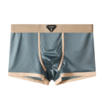 Zero-Friction Solid Ice Silk Underwear Boxer For Men- Blue - 1Pc - Image 4