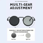Round Polarized Sunglasses with Built-In ND Filter UV400 Lens Adjustable Brightness and Light Weight for Outdoor Activities - Image 4