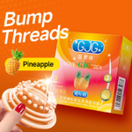 GJG Pineapple Flavor Multi-Pack Ultra-Thin Lubricated Male Condoms with Extra-Firm Threads- 3Pcs/Box