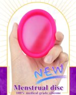 AEIOU 100% Platinum Grade Medical Silicon Reusable Menstrual Cup Medical Production Line Case  for Women | Size Disc  | Purple | 60 ML | Large Size | Pad - Image 2