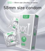 GJG XXL 58mm Ultra-Thin Safety Dotted Condoms for Mens Sleeves - 10 Pcs/Box