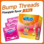 GJG Pineapple Flavor Multi-Pack Ultra-Thin Lubricated Male Condoms with Extra-Firm Threads- 3Pcs/Box - Image 6
