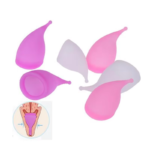 AEIOU Eco Friendly Feminine Sterilising Period Cup Female Hygiene Women Organic Menstrual Cups with Tube Box for Women | Purple | Large Size | Small Size | Pad - Image 2